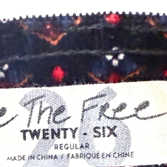 FP We The Free Navy Corduroy Mini Skirt In A Joanie Print With Buttoned Front - Picture 5 of 8